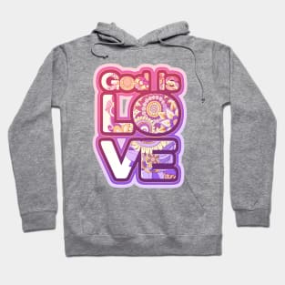 God is Love Floral Pattern Hoodie